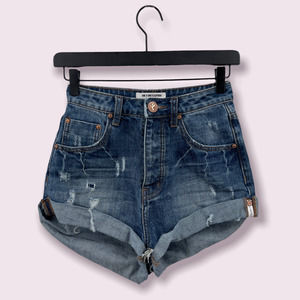 One Teaspoon High Waist Bandit Distressed Short Size 23